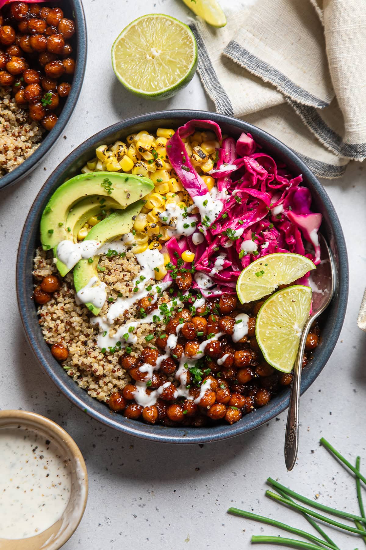 Crispy BBQ Chickpeas Grain Bowl
