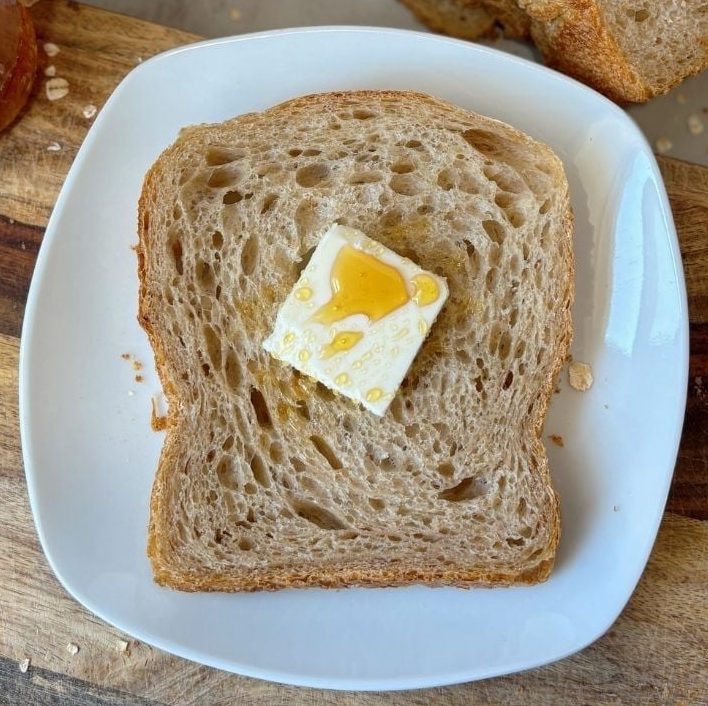 Honey Wheat Sourdough Sandwhich Bread