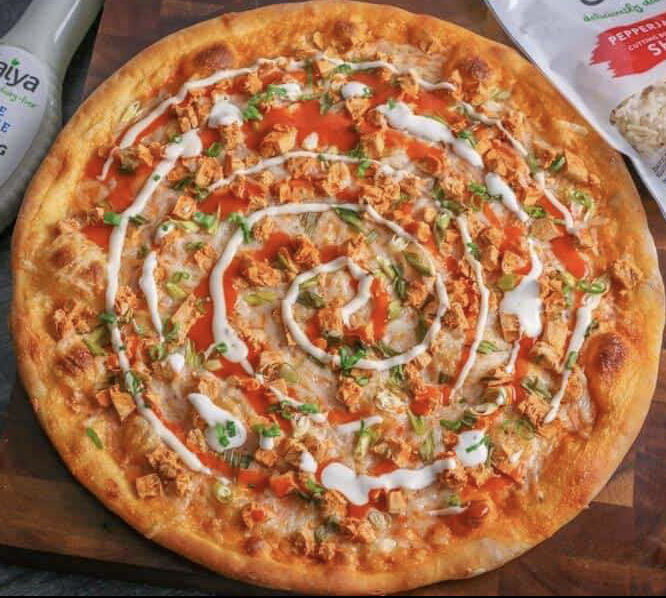 Vegan Buffalo Chicken Pizza