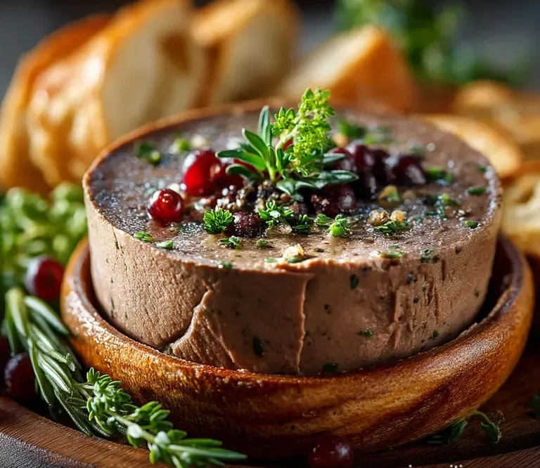 Beef Liver Pate with Mushrooms, Garlic & Red Wine